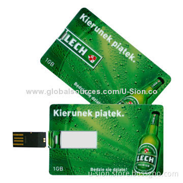 Credit Card USB Flash Drives with High-speed Toshiba Chip, Color Printing, 10 Years Data Retention